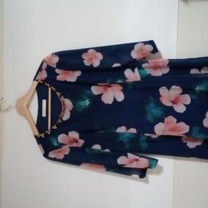 Hawaii dress midi side 40 Bonavista blue and pink gently used